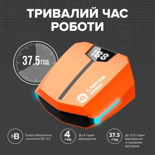 Bluetooth-гарнітура Canyon Doublebee GTWS-2 Gaming Orange (CND-GTWS2O)