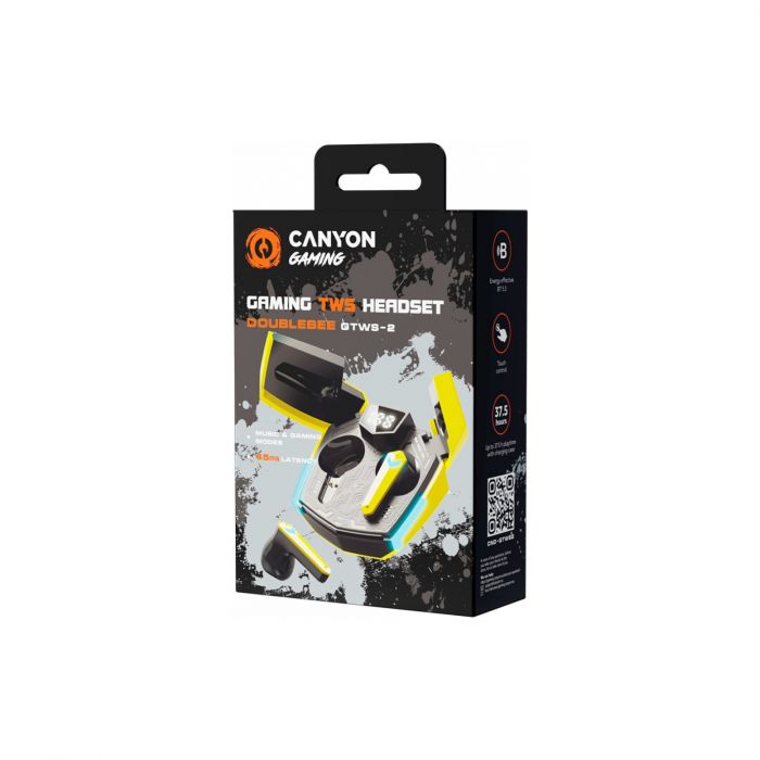 Bluetooth-гарнітура Canyon Doublebee GTWS-2 Gaming Yellow (CND-GTWS2Y)