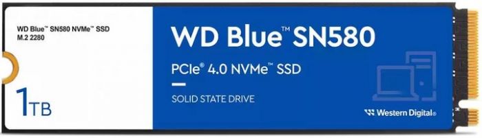 Накопичувач SSD  1ТB WD Blue SN580 M.2 2280 PCIe 4.0 x4 3D TLC (WDS100T3B0E)