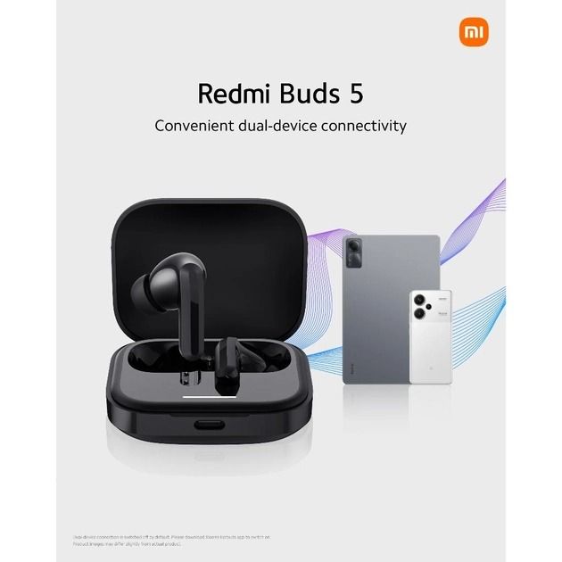 Bluetooth-гарнітура Xiaomi Redmi Buds 5 Black (BHR7627GL)