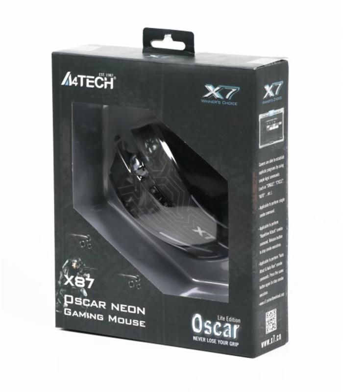 Миша A4Tech X87 Oscar Neon Black USB