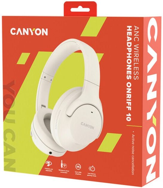 Bluetooth-гарнітура Canyon OnRiff 10 ANC Beige (CNS-CBTHS10BG)