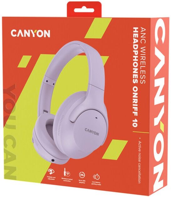 Bluetooth-гарнітура Canyon OnRiff 10 ANC Purple (CNS-CBTHS10PU)