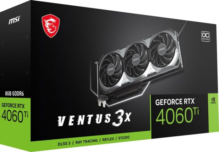 Відеокарта GF RTX 4060 Ti  8GB GDDR6 Ventus 3X E OC MSI (GeForce RTX 4060 TI VENTUS 3X E 8G OC)