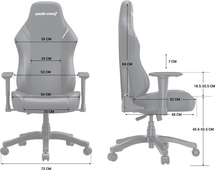 Крісло для геймерів Anda Seat Luna Size L Fabric Grey (AD18-44-G-F)