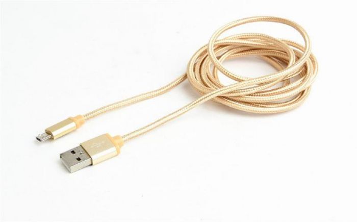 Кабель Cablexpert USB - Micro USB V 2.0 (M/M), 1.8 м, золотистий (CCB-mUSB2B-AMBM-6-G)