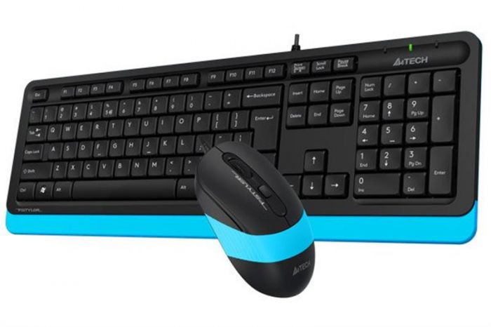 Комплект (клавіатура, миша) A4Tech F1010 Black/Blue USB