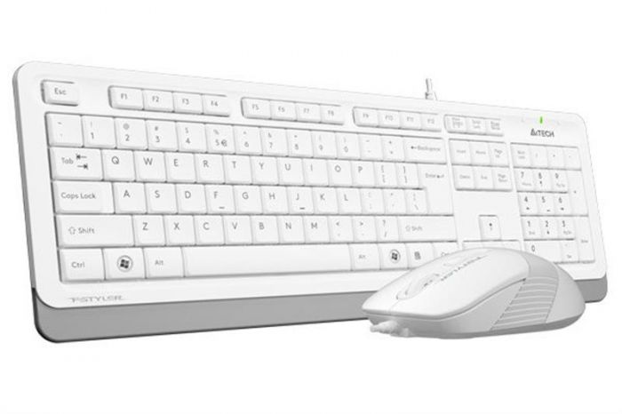 Комплект (клавіатура, миша) A4Tech F1010 White USB