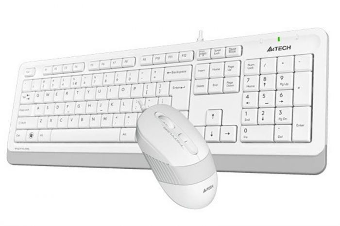 Комплект (клавіатура, миша) A4Tech F1010 White USB