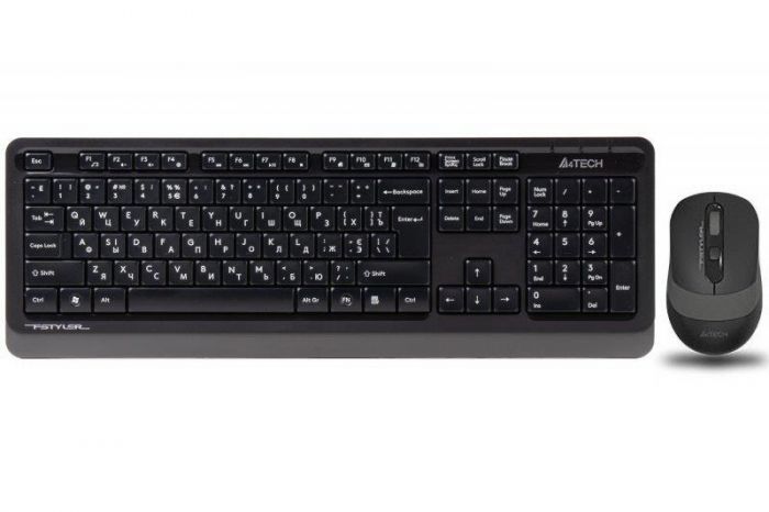 Комплект (клавіатура, миша) бездротовий A4Tech FG1010 Black/Grey USB