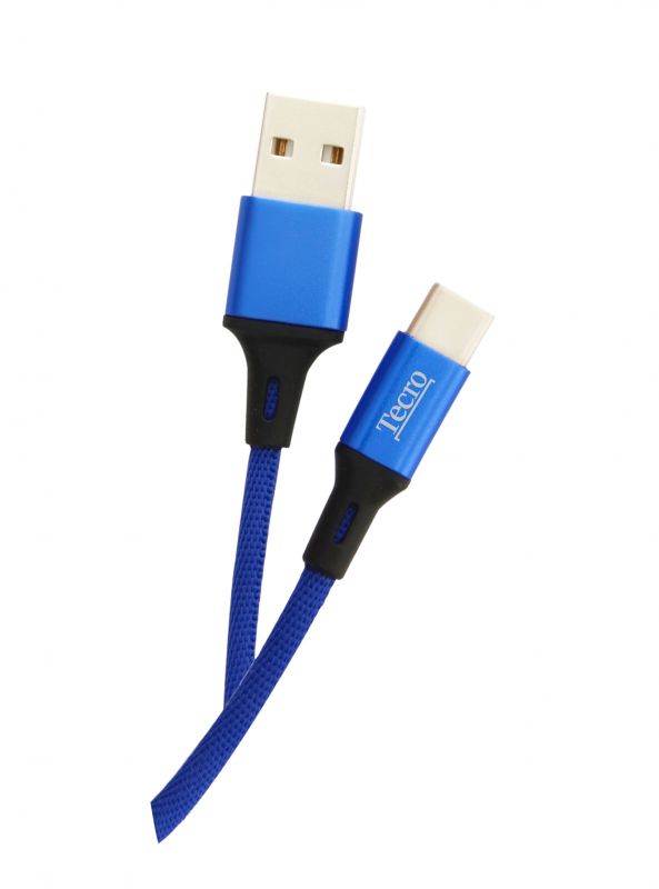 Кабель Tecro USB - USB Type-C, 1 м, синій (TC-0100BE) 