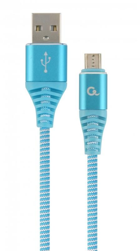 Кабель Cablexpert USB - micro USB (M/M), преміум, 1 м, блакитний (CC-USB2B-AMmBM-1M-VW)