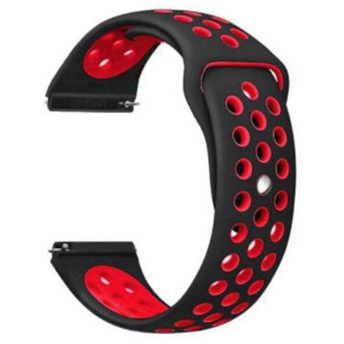 Ремінець BeCover Nike Style для Samsung Galaxy (20mm)/Watch 5/ Watch 4 40/44mm/Watch 4 Classic 42mm/Watch Active/Active 2 40/44mm/Watch 3 41mm/Gear S2/Classic/Gear Sport Black-Red (705695)