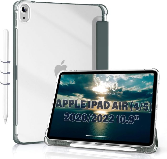 Чохол-книжка BeCover Soft Edge з кріпленням Apple Pencil для Apple iPad Air (4/5) 2020/2022 10.9" Dark Green (711120)