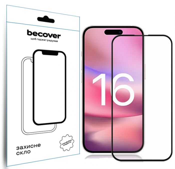 Захисне скло BeCover для Apple iPhone 16 Black (712122)