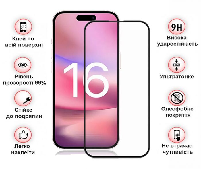 Захисне скло BeCover для Apple iPhone 16 Black (712122)