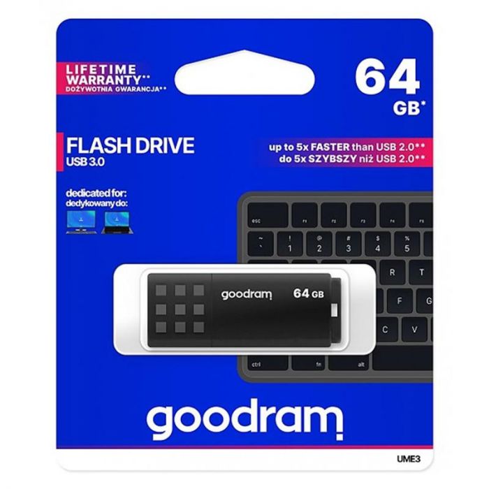 Флеш-накопичувач USB3.0 64GB GOODRAM UME3 Black (UME3-0640K0R11)