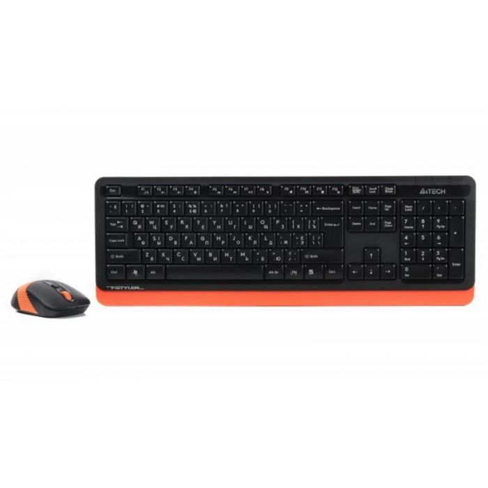 Комплект (клавіатура, мишка) бездротовий A4Tech Fstyler FG1010 Orange USB