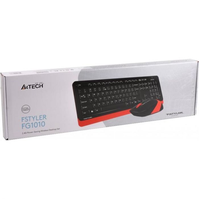 Комплект (клавіатура, мишка) бездротовий A4Tech Fstyler FG1010 Orange USB