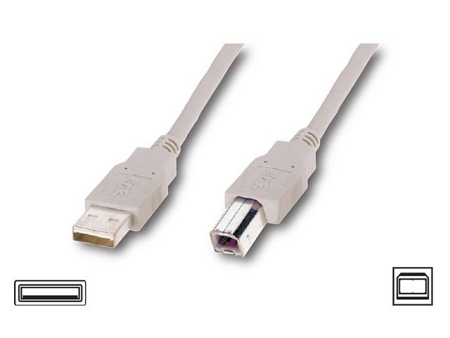 Кабель Atcom USB - USB Type-B V 2.0 (M/M), 0.8 м, Ferrite, білий (6152) пакет 