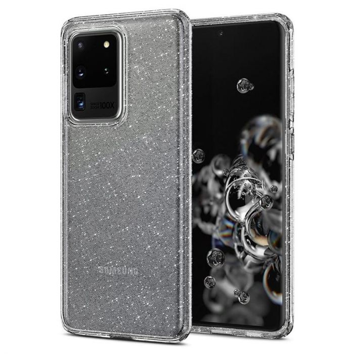 Чохол-накладка Spigen Liquid Crystal Glitter для Samsung Galaxy S20 Ultra SM-G988 Crystal Quartz (ACS00710)