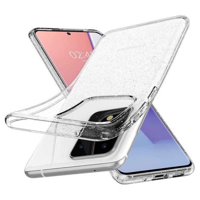 Чохол-накладка Spigen Liquid Crystal Glitter для Samsung Galaxy S20 Ultra SM-G988 Crystal Quartz (ACS00710)