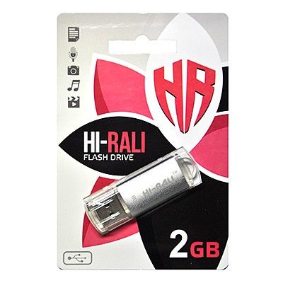 Флеш-накопичувач USB 2GB Hi-Rali Rocket Series Silver (HI-2GBRKTSL)