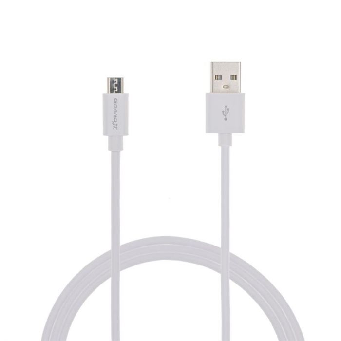 Кабель Grand-X USB - micro USB (M/M), Cu, 2.5 м, White (PM025W) 