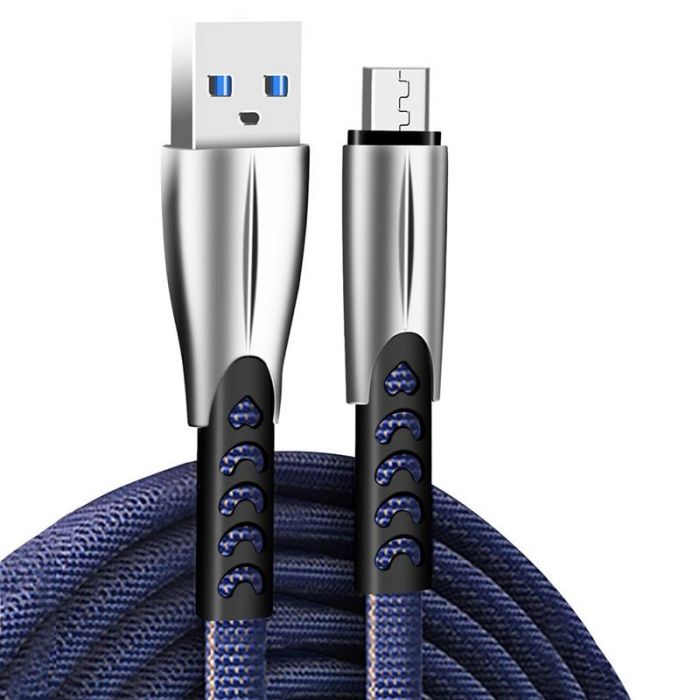 Кабель ColorWay USB - micro USB (M/M), 2.4 А, 1 м, Blue (CW-CBUM011-BL)