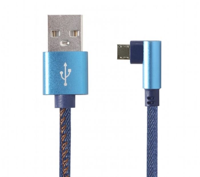 Кабель Cablexpert USB - micro USB V 2.0 (M/M), преміум, 1 м, синій (CC-USB2J-AMmBML-1M-BL)