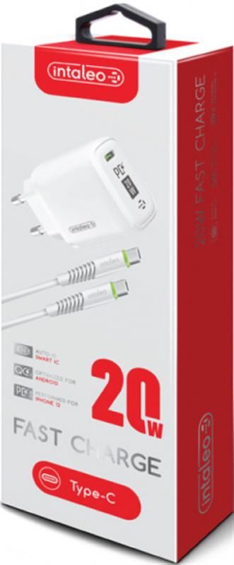 Мережевий зарядний пристрій Intaleo TCGQPD120T (1USBx3A) White (1283126509988) + кабель USB Type С