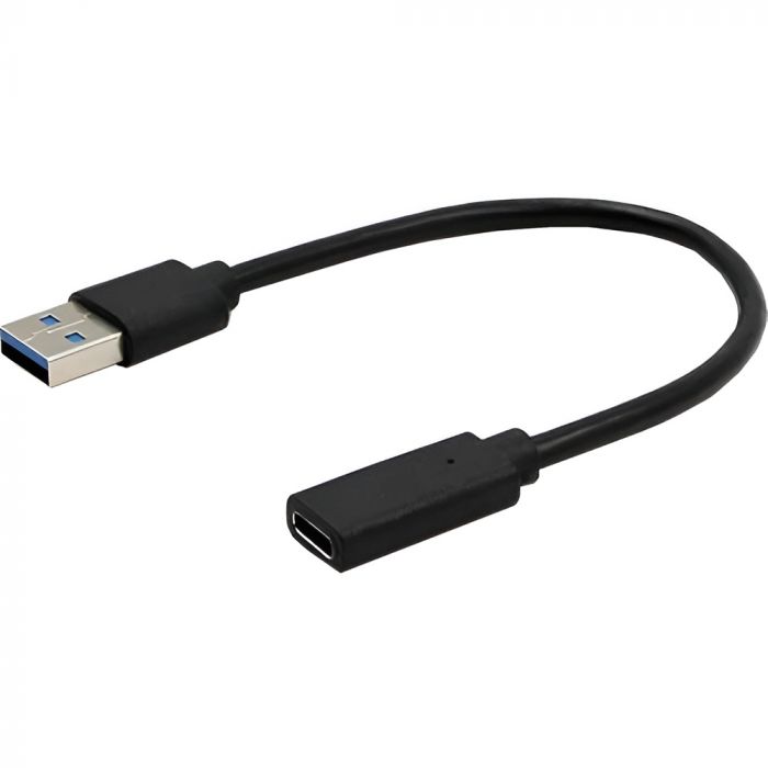Адаптер Cablexpert USB - USB Type-C V 3.0 (M/F), 0.1 м, чорний (A-USB3-AMCF-01)