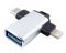 Адаптер Dengos OTG USB-Lightning/USB Type-C Silver (ADP-022)
