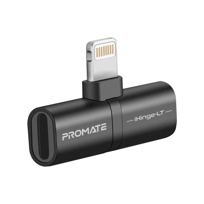 Адаптер Promate Lightning - 2хLightning (M/F) iHinge Black (ihinge-lt.black)