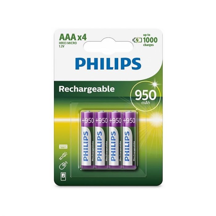 Акумулятор Philips AAA/HR03 Ni-MH 950 mAh BL 4шт