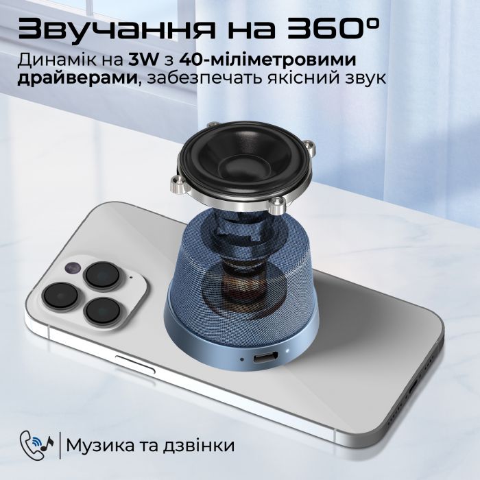 Акустична система Promate Punch 3W Navy (punch.navy)