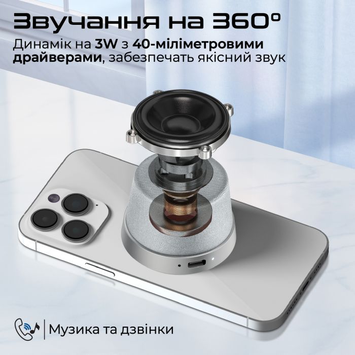 Акустична система Promate Punch 3W Silver (punch.silver)