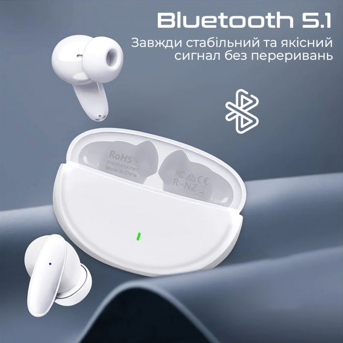 Bluetooth-гарнітура Promate Lush White