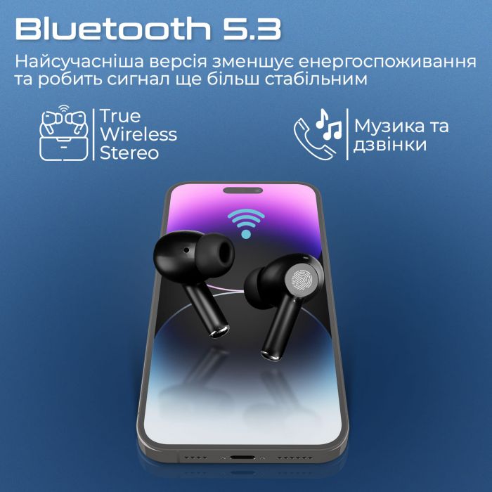 Bluetooth-гарнітура Promate ProPods Black