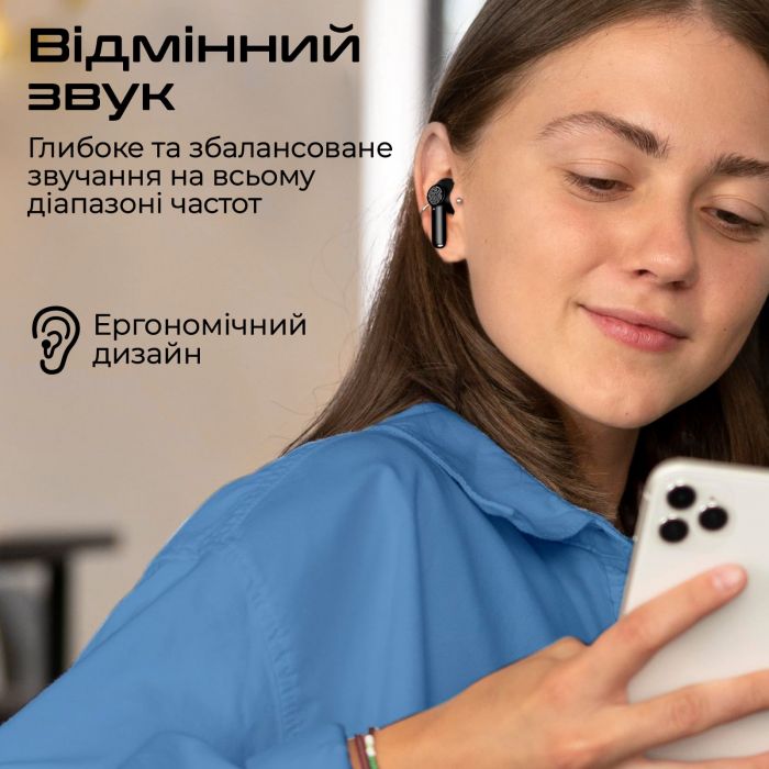 Bluetooth-гарнітура Promate ProPods Black