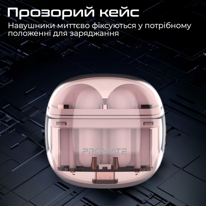 Bluetooth-гарнітура Promate TransPods Pink