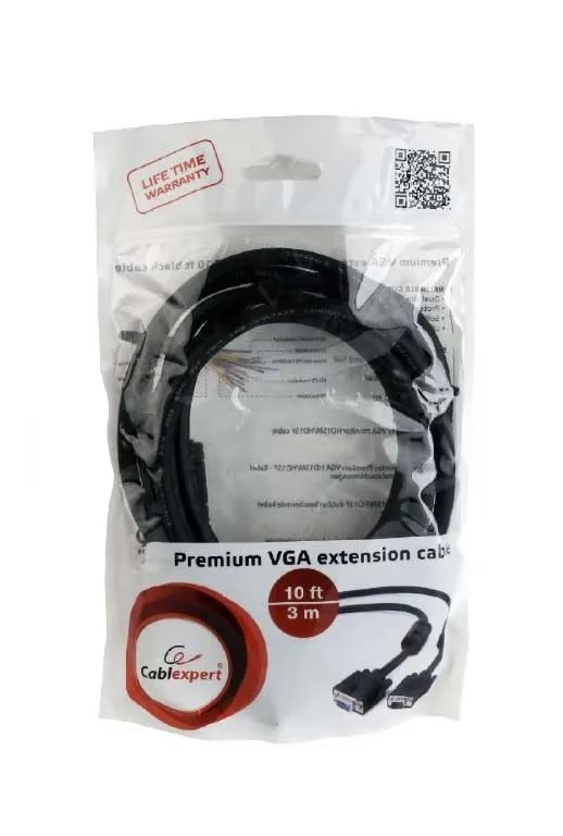 Кабель подовжувач Cablexpert (CC-PPVGAX-10B) VGA-VGA HD15M/HD15F