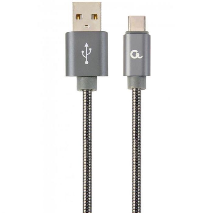 Кабель Cablexpert USB - USB Type-C V 2.0 (M/M), 1 м, сірий (CC-USB2S-AMCM-1M-BG) 