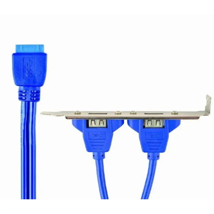 Планка розширення Cablexpert USB - 10-pin (F/M), 0.44 м, синій (CC-USB3-RECEPTACLE)