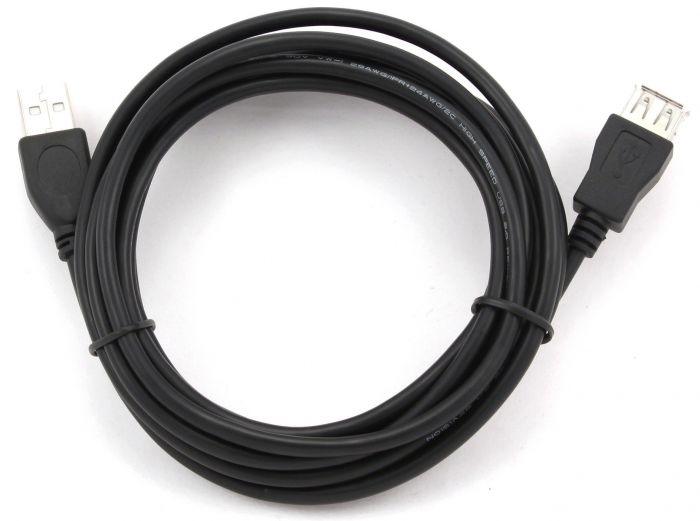 Кабель Cablexpert USB - USB V 2.0 (M/F), подовжувач, 1.8 м, чорний (CCP-USB2-AMAF-6)