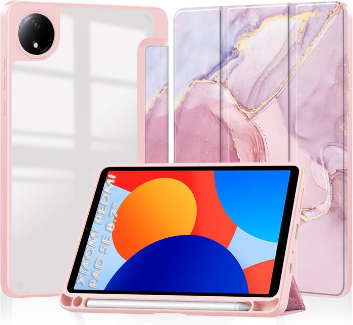 Чохол-книжка BeCover Soft Edge TPU для Xiaomi Redmi Pad SE 8.7 Pink Marble (712576)