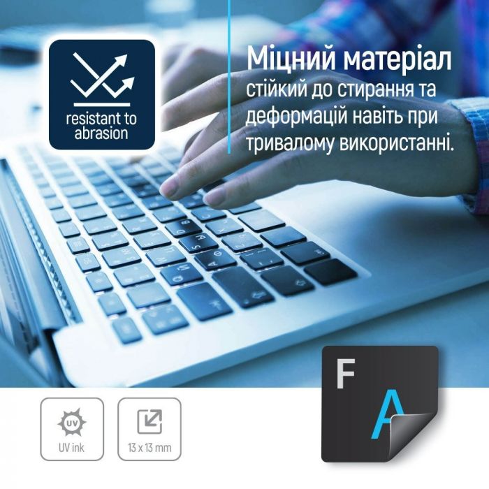 Наліпки на клавіатуру СolorWaу непрозора чорна, біло-синя (CW-BWBL)