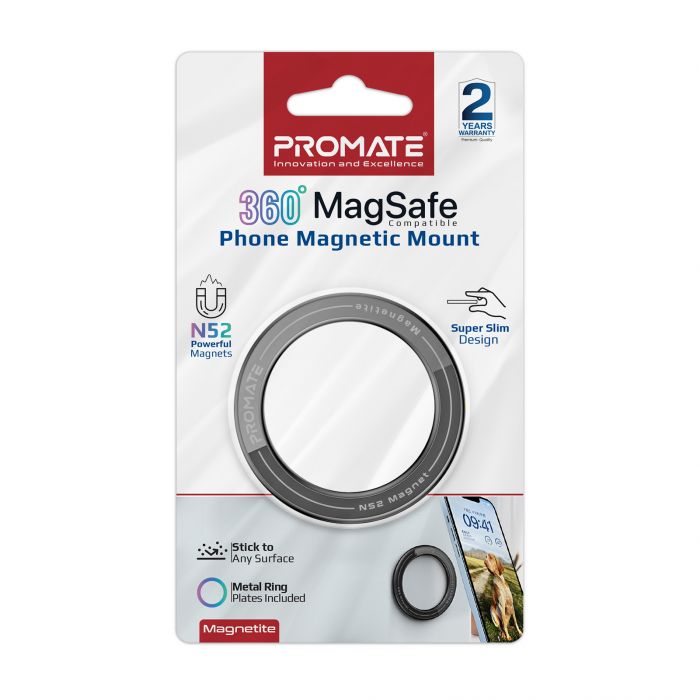 Тримач для смартфона магнітний Promate Magnetite Black