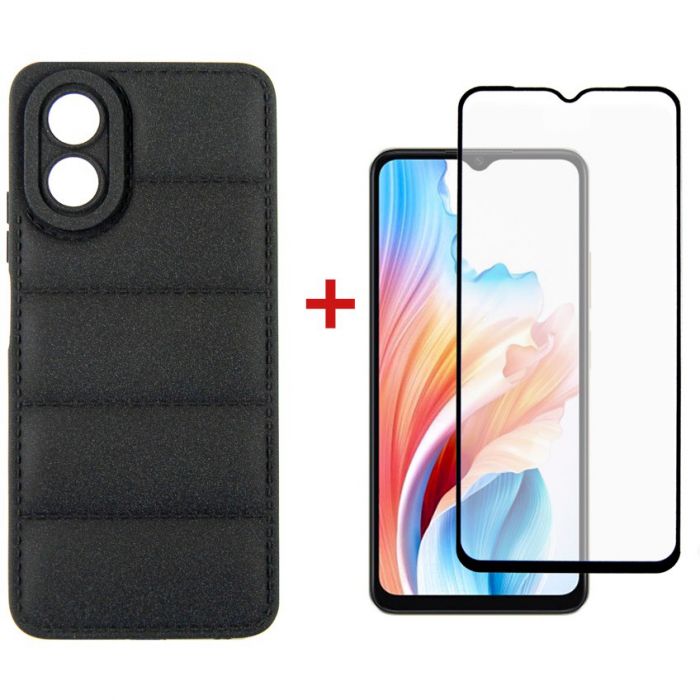 Чохол-накладка Dengos для Oppo A18/A38 Black (DG-KM-70) + захисне скло