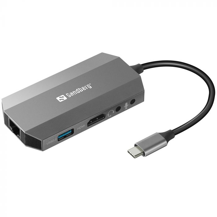 Док-станція Sandberg USB-C 100W 6in1 (136-33)